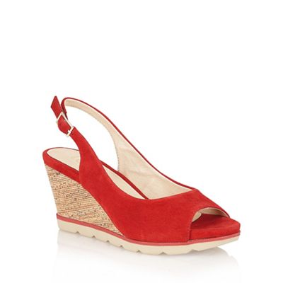 Lotus Red 'Maron' open toe sling-back sandals